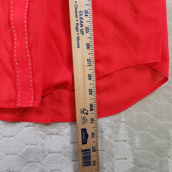 VTG Rockmount Ranch Wear Western Shirt Mens Lg Pearl Snap Red Long Sleeve - Picture 9 of 14